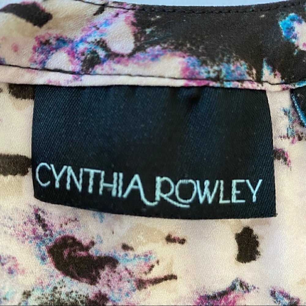 Cynthia Rowley print top with crew neck & short sleeves, straight cut, loose - Picture 4 of 5